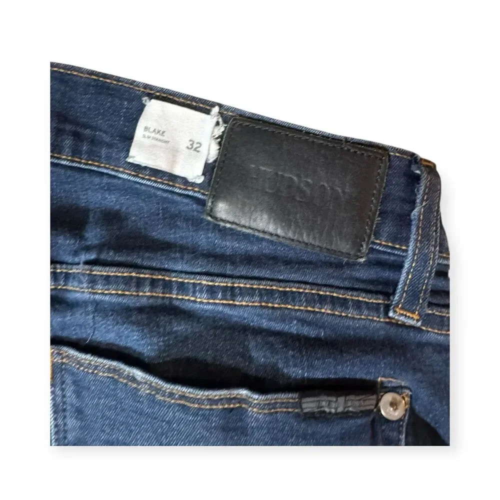 Hudson Blake Slim Straight Jeans Men’s‎ 32X34 Medium Wash Designer